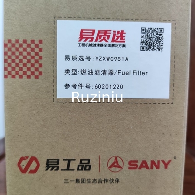 60201220 Sany Yakıt Filtresi SY55/SY60/SY85/SY95/SY215/SY305/SY485/SY500 4JG1/4JJ1/4BG1/6HK1/6WG1 İçin Geçerlidir