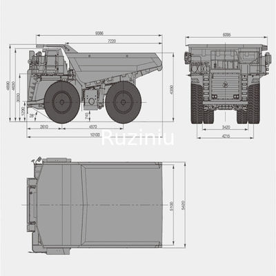 Malzeme taşıma için SRT95C Maden Damperli Kamyon 783kW Yük Kapasitesi 95t
